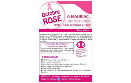 Octobre Rose à Mauriac !